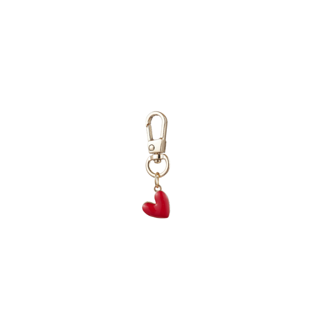 Gold Sweet Spin Heart Charm  Red