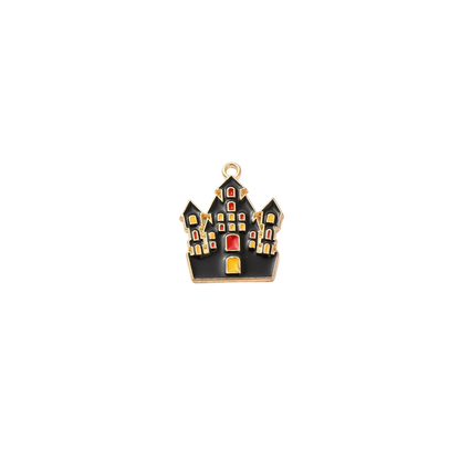 transparent Gold Haunted House Charm