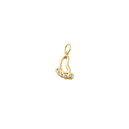 Gold pendant with a heart design on a white background
