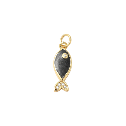 Gold Midnight Pearlescent Fish Charm