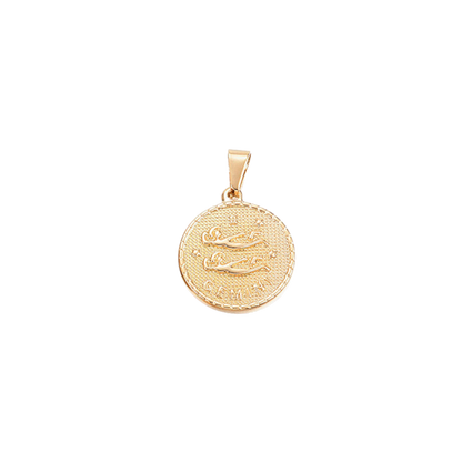 Gold Zodiac Disc Charm