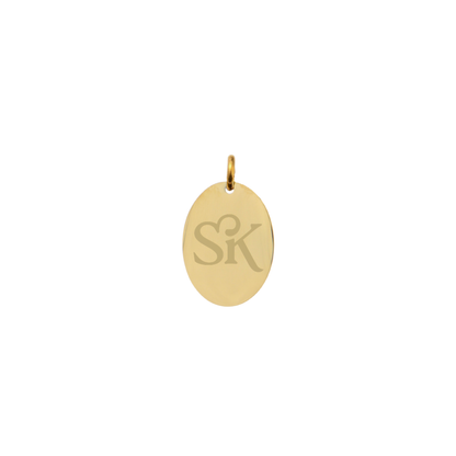Sigma Kappa Small Gold Oval Sorority Charm - New SK Icon | Waterproof, Hypoallergenic & Tarnish Resistant
