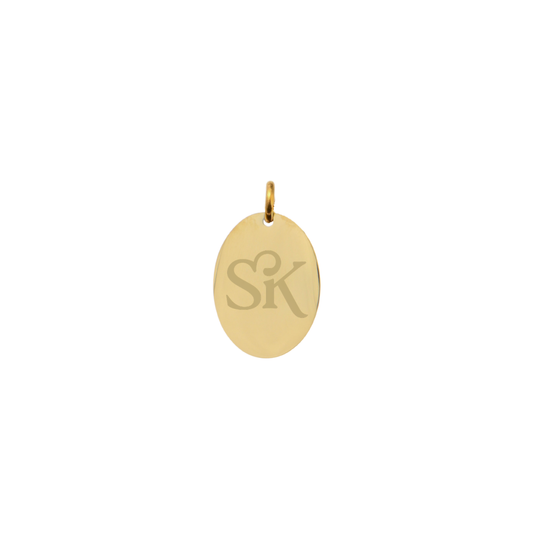 Sigma Kappa Small Gold Oval Sorority Charm - New SK Icon | Waterproof, Hypoallergenic & Tarnish Resistant
