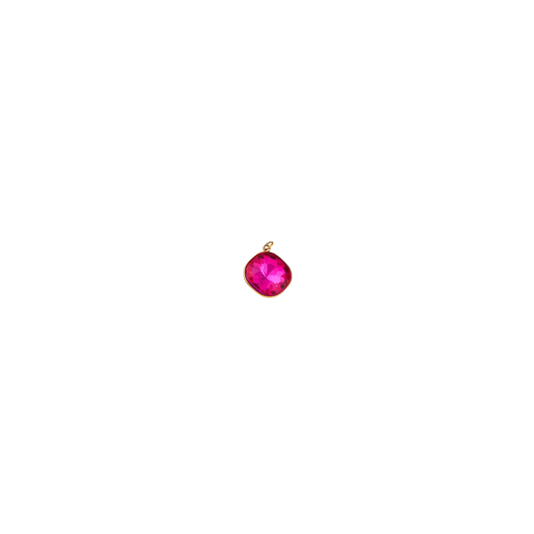 Hot pink gemstone on a white background