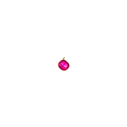 Hot pink gemstone on a white background