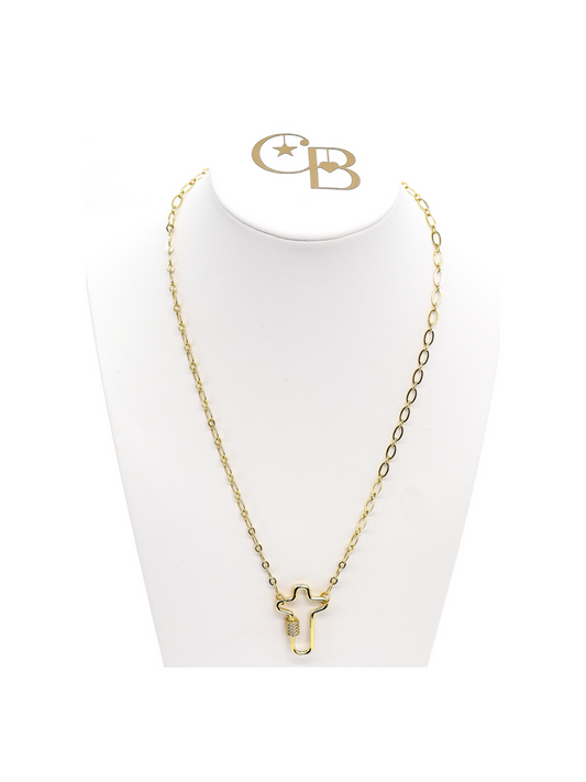 Gold Christie Necklace with Mary Carabiner