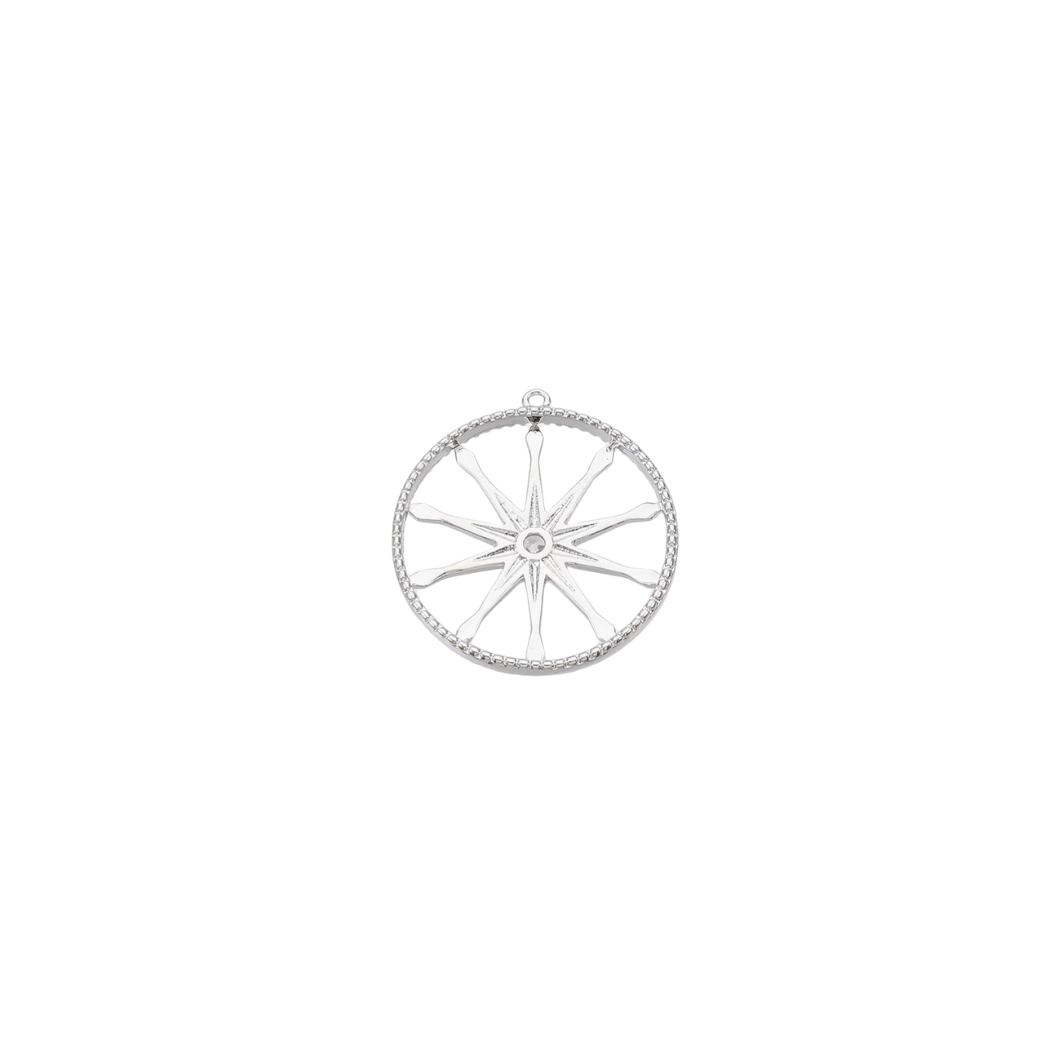 Back view of the Silver Stellar Flare with Cubic Zirconia Charm