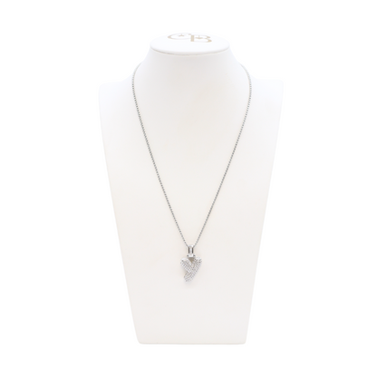 Front view of the Silver Rhinestone Bubble Letter Necklace | Letter Y