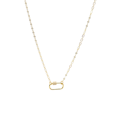 Transparent view of the Gold Christie Necklace with Large Gabi Carabiner