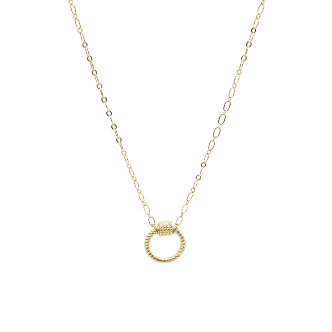 Gold Christie Necklace with Round Bella Carabiner