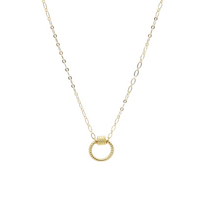 Transparent view of the Gold Christie Necklace with Round Bella Carabiner
