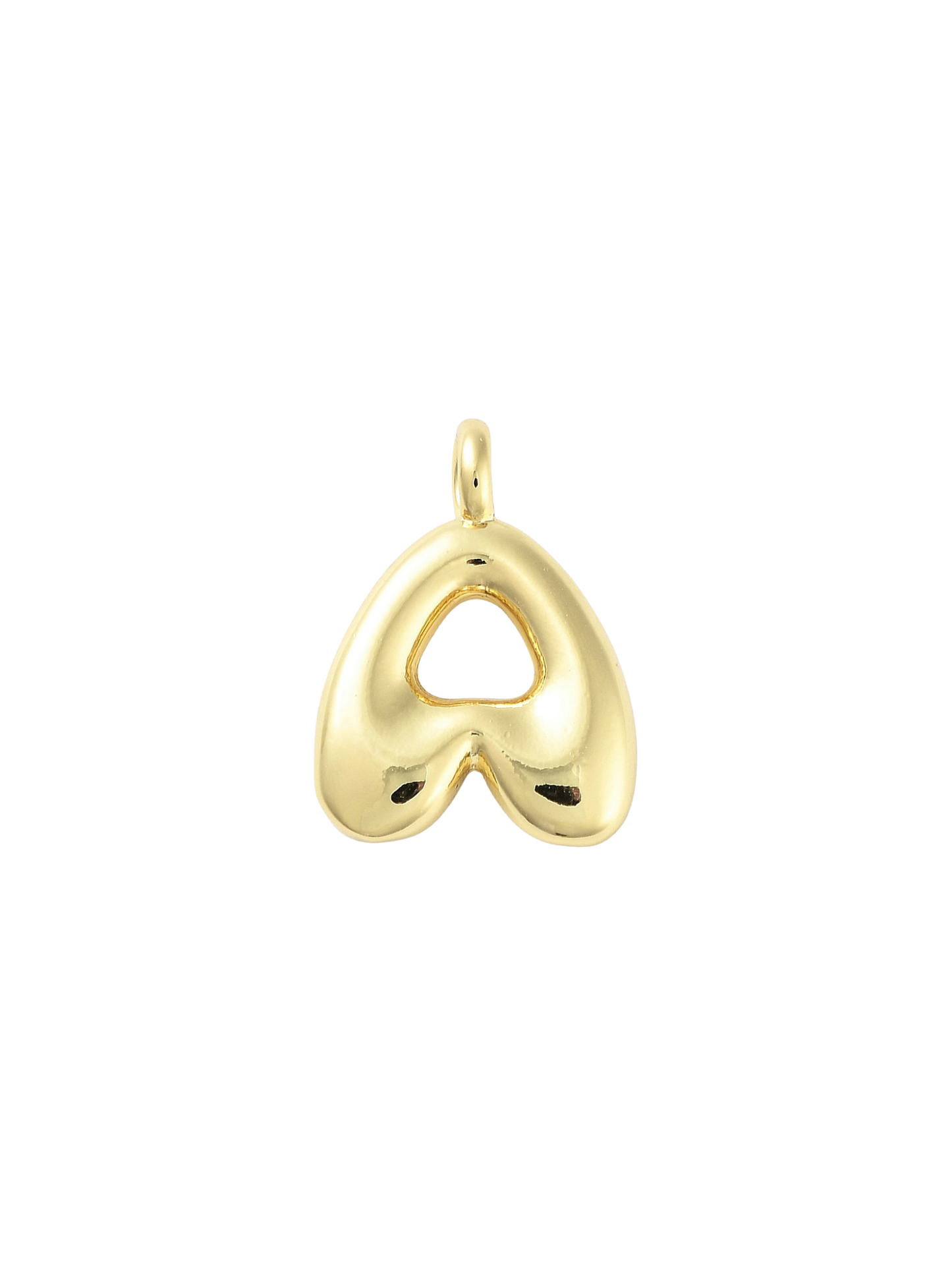 Gold Bubble Letter "A" Charm