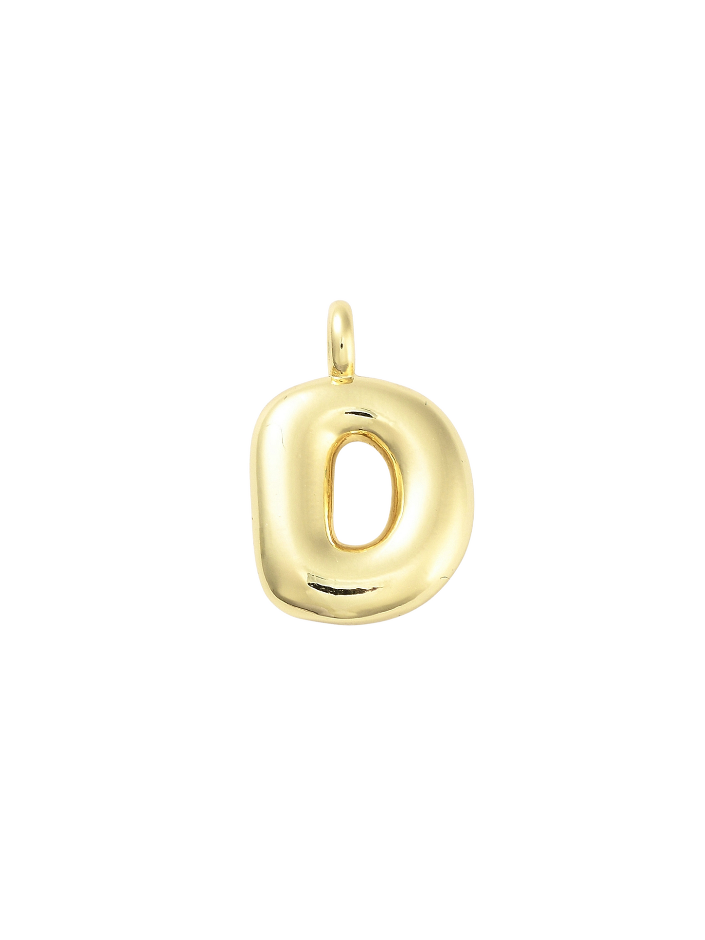 Gold Bubble Letter "D" Charm