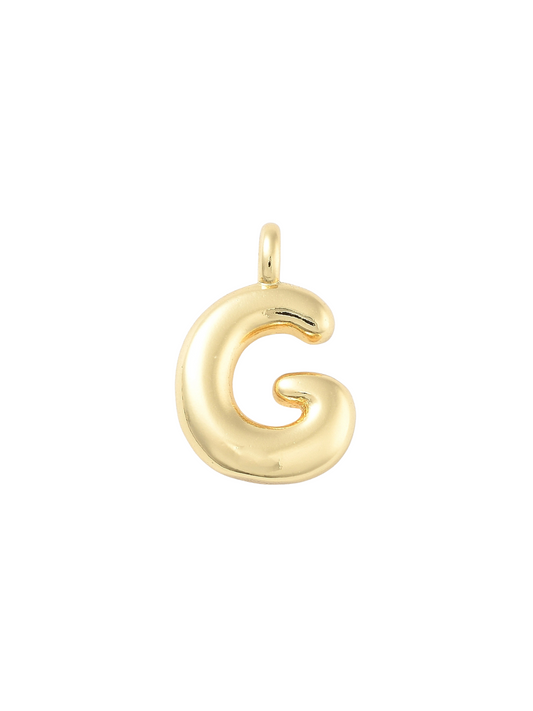 Gold Bubble Letter "G" Charm