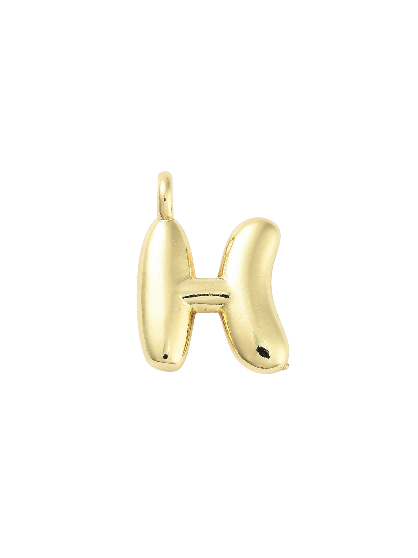 Gold Bubble Letter "H" Charm