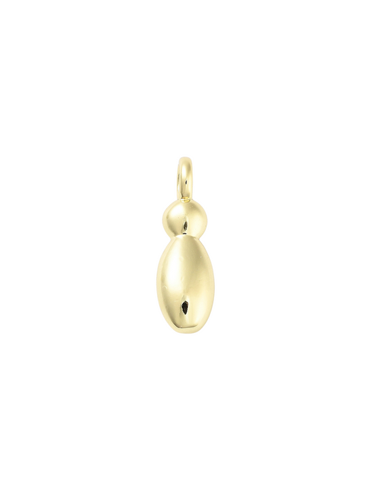 Gold Bubble Letter "I" Charm