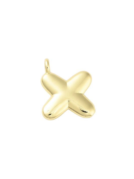 Gold Bubble Letter "X" Charm