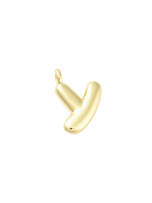 Gold Bubble Letter "Y" Charm