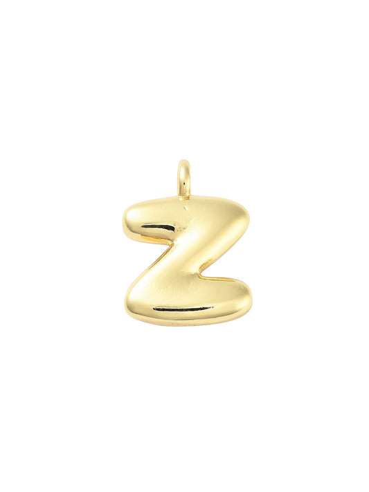 Gold Bubble Letter "Z" Charm