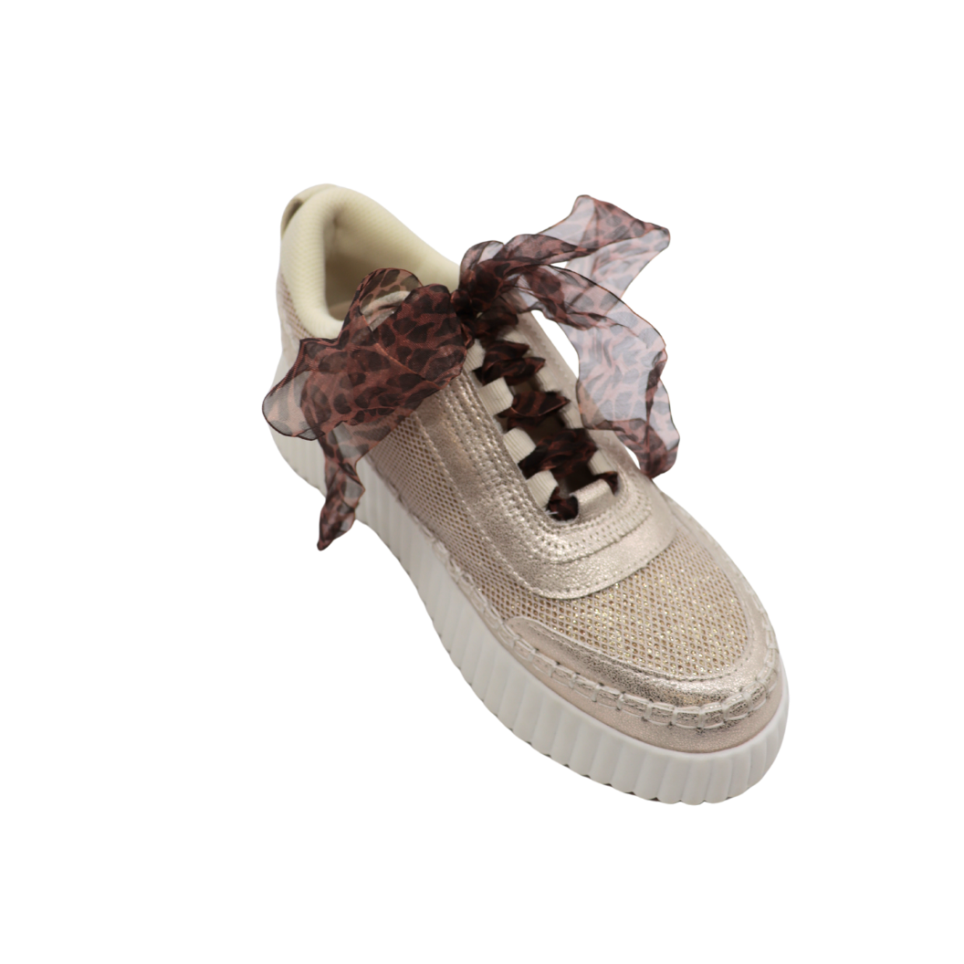 Leopard Shimmer Chiffon Shoelaces