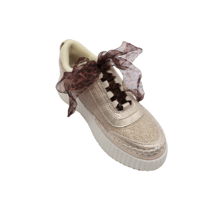 Leopard Shimmer Chiffon Shoelaces