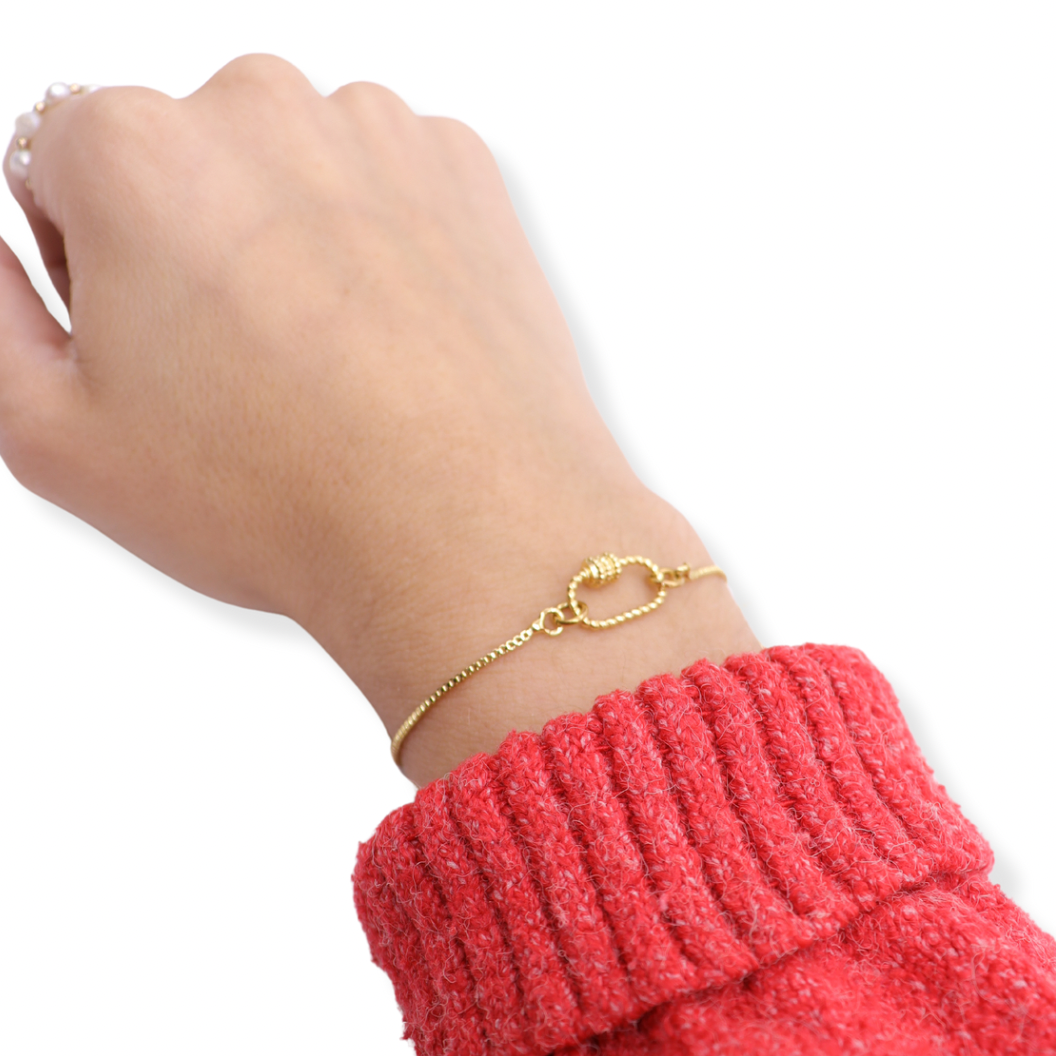 Gold Bolo Bracelet with Small Bella