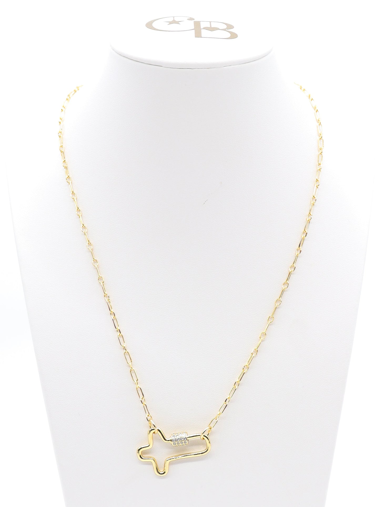 Gold Madilyn Necklace with Mary Carabiner