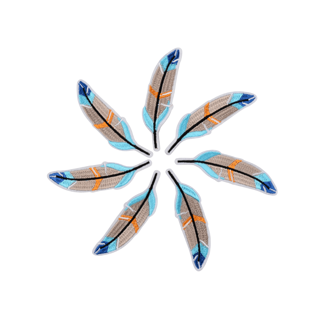 Front of seven Vibrant Oasis Feather Patch