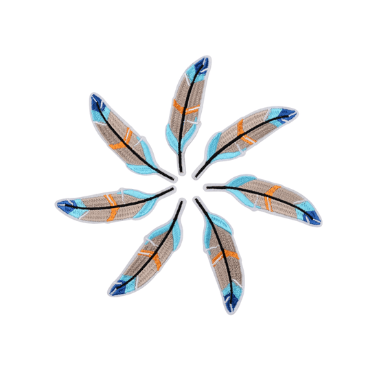 Front of seven Vibrant Oasis Feather Patch