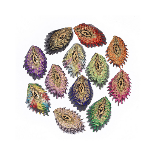 Front view of 12 Peacock Feather Patch | Assorted