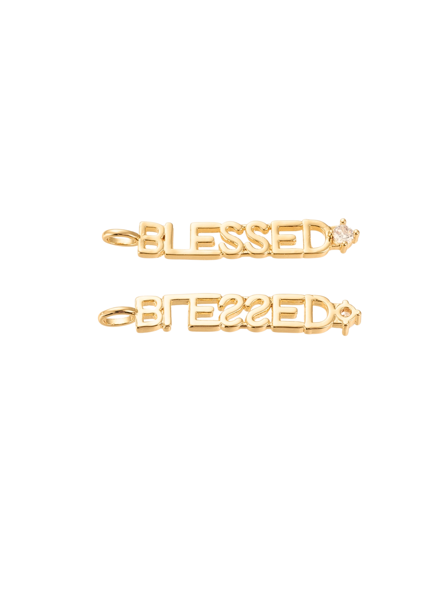 *Gold "Blessed" Charm