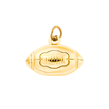 Front view of the Gold Engraved Football Charm