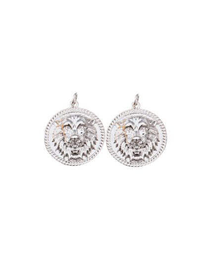 Front of two Silver Let Me Hear You Roar Charms