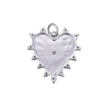 Back of the Silver Cubic Zirconia Starburst Heart