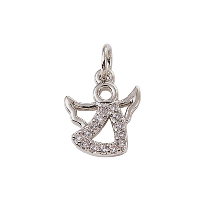 Front of the Silver Embellished Angel Charm