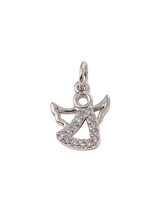 Front of the Silver Embellished Angel Charm