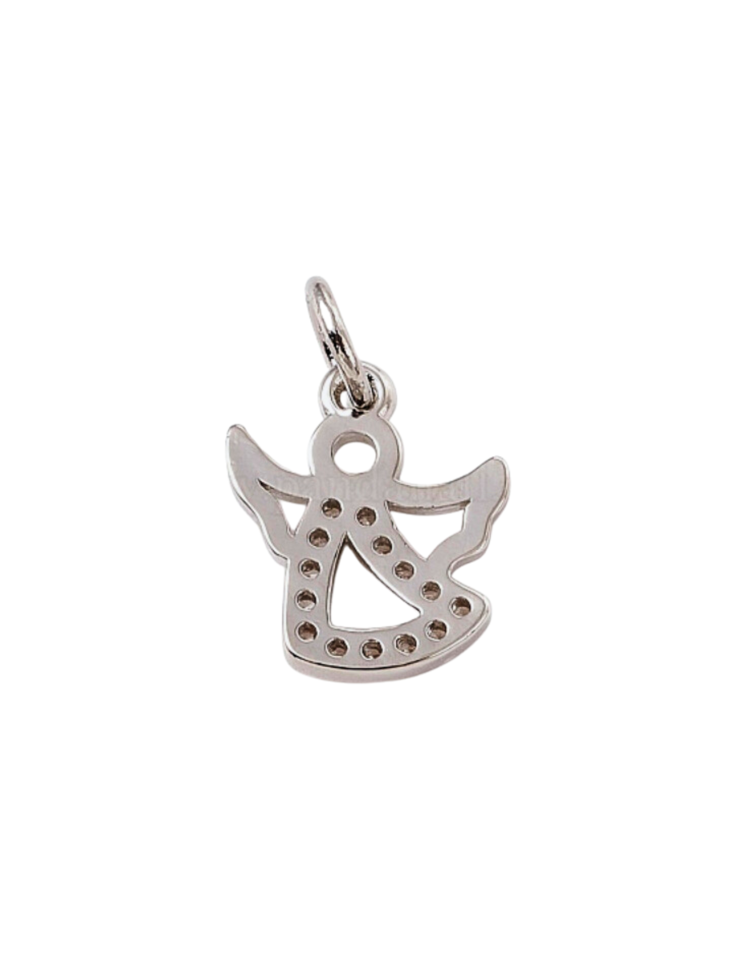 Back of the Silver Embellished Angel Charm