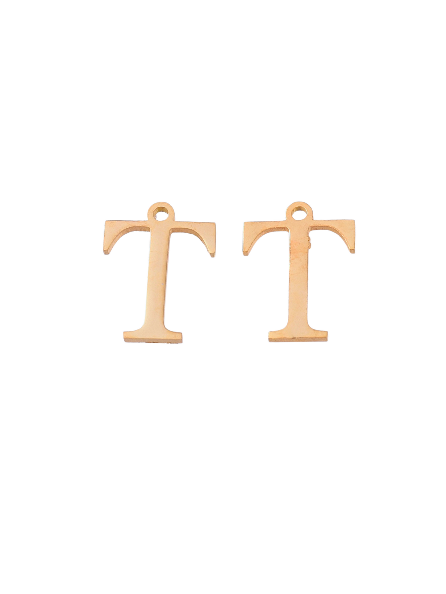 Front and back of Gold Greek Life "Tau"Charm