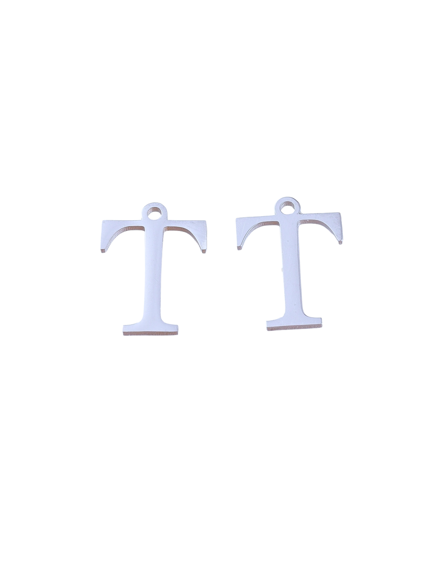 Front and Back view of Silver Greek Life "Tau" Charm