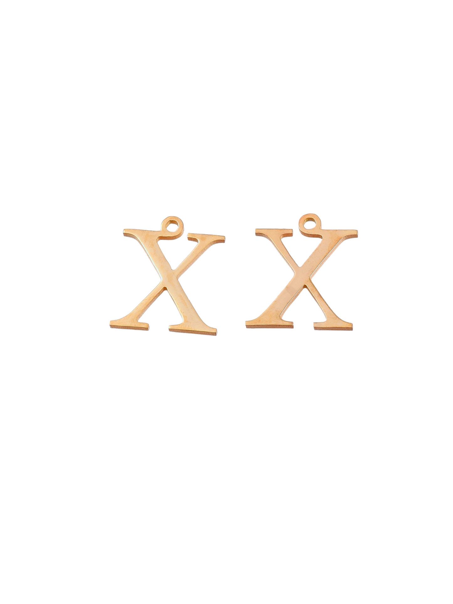 Front and back view of Gold Greek Life "Chi" Charm