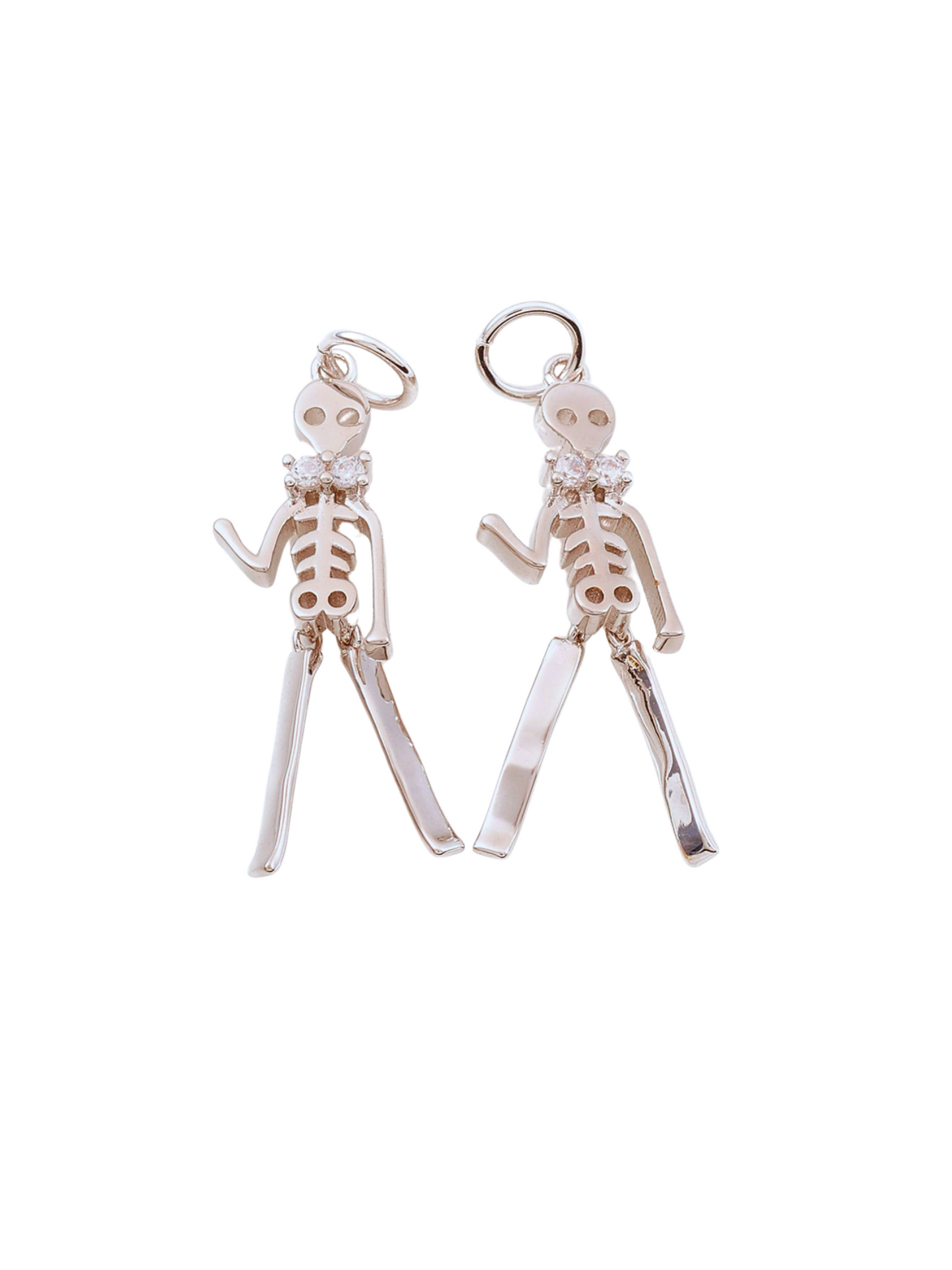 Silver Dangly Bowtie Skeleton