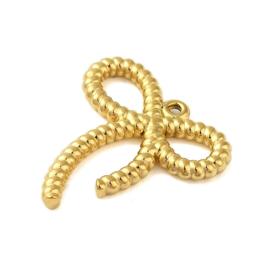 Gold Braided Bow Charm