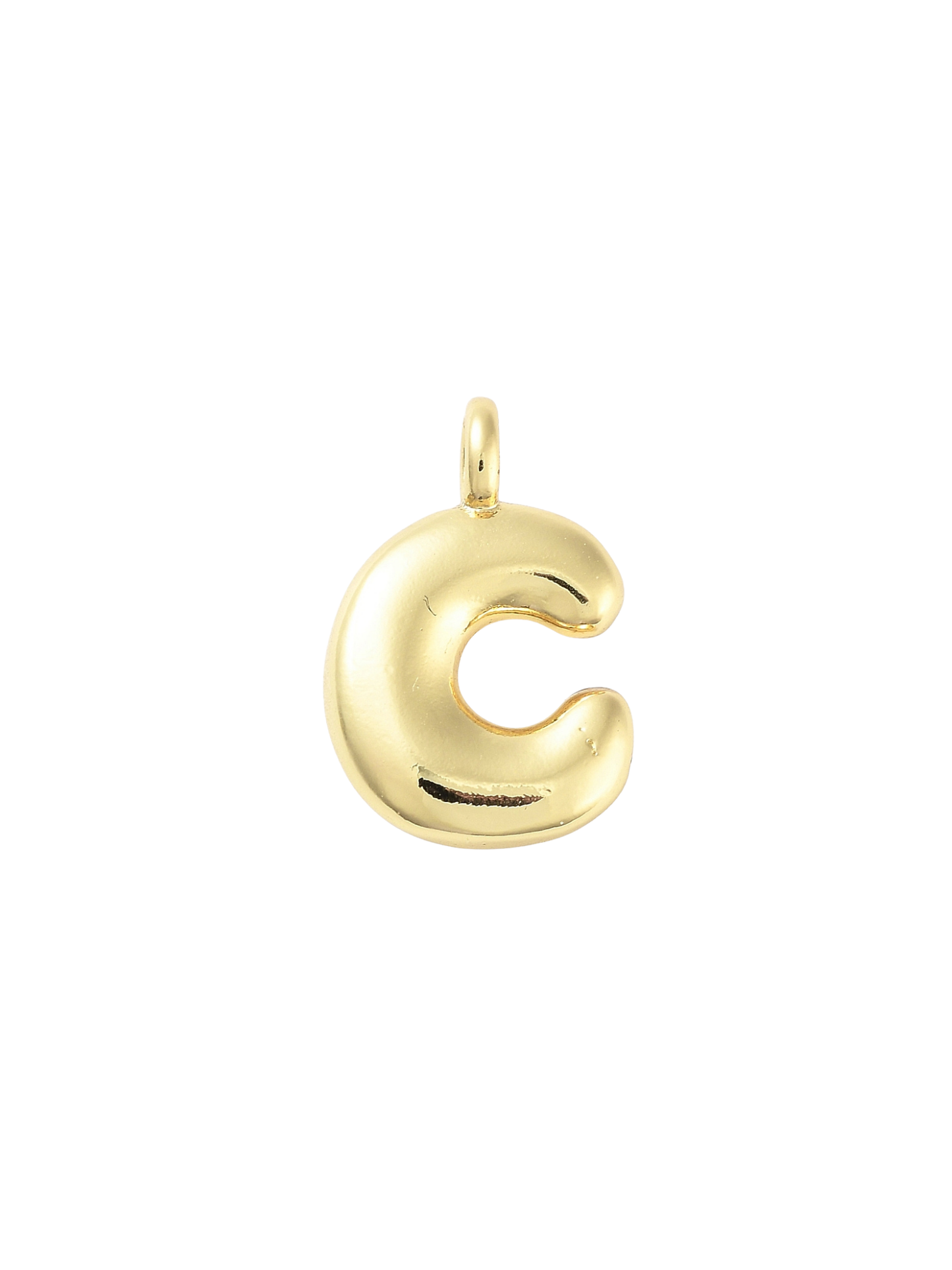 Gold Bubble Letter "C" Charm