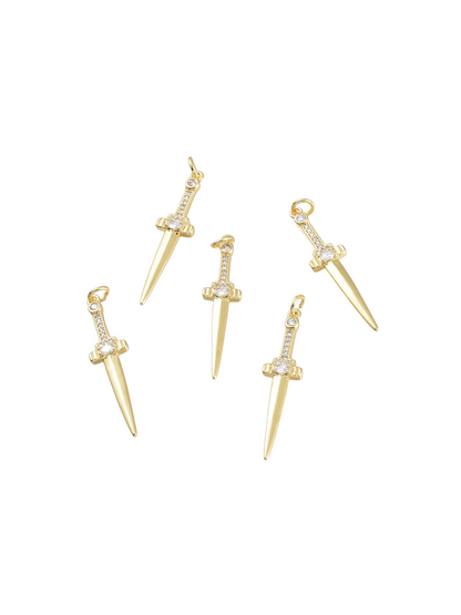 Front of five Gold Sword of the Spirit Charms