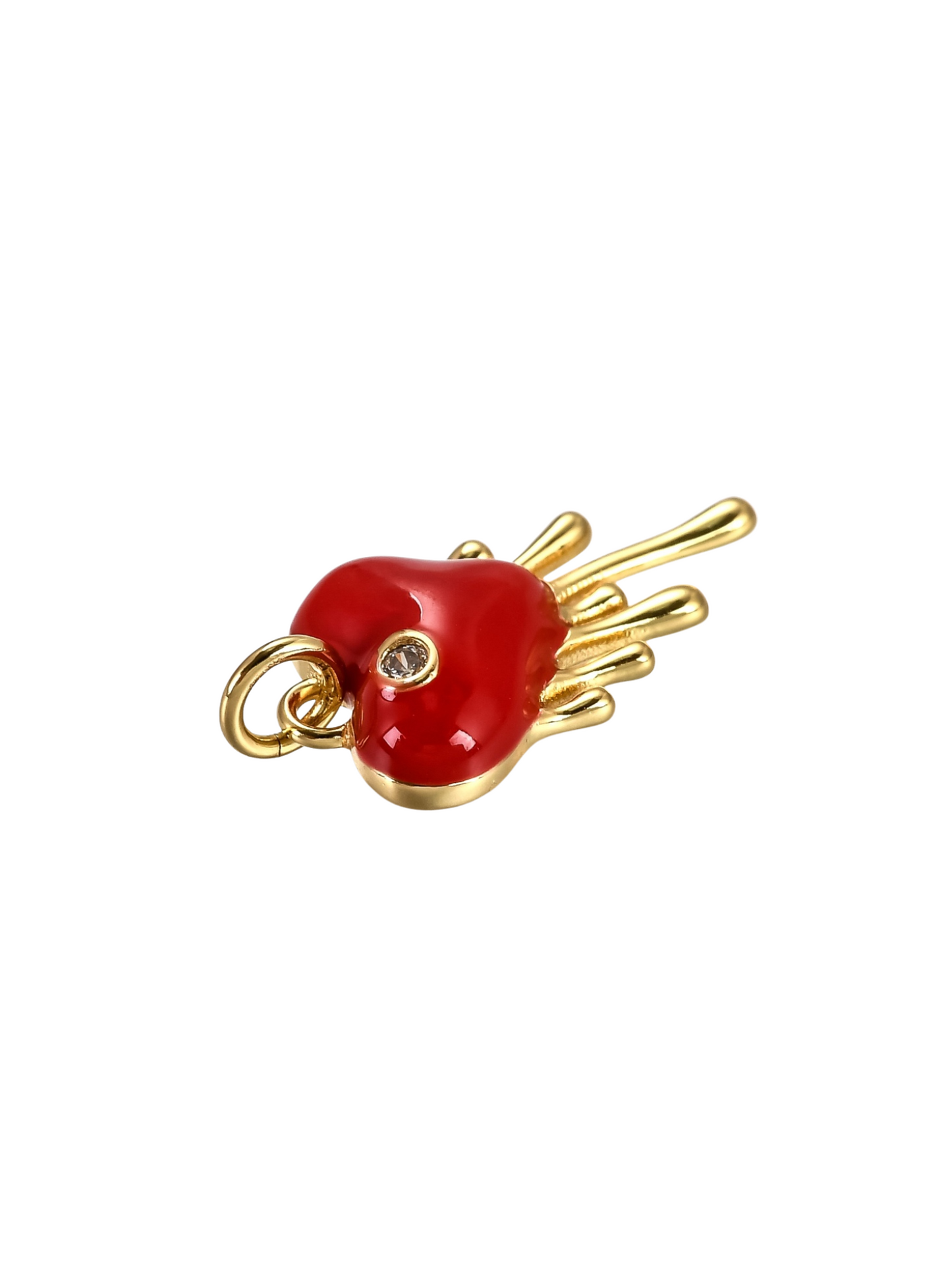 Side of the Gold Bleeding Heart Charm