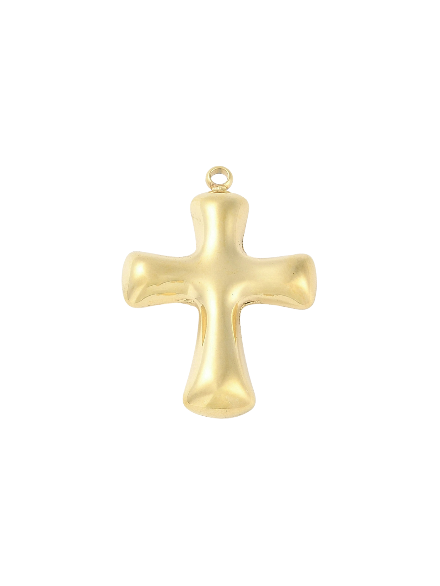 Front of the Gold Bubble Cross Charm