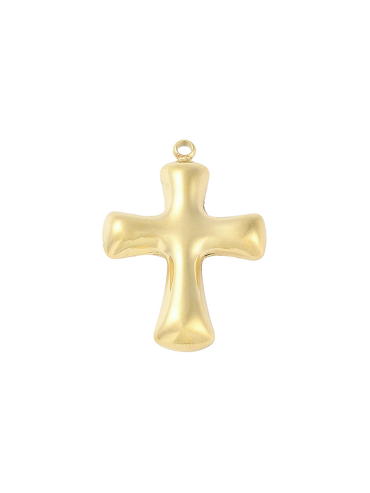 Front of the Gold Bubble Cross Charm