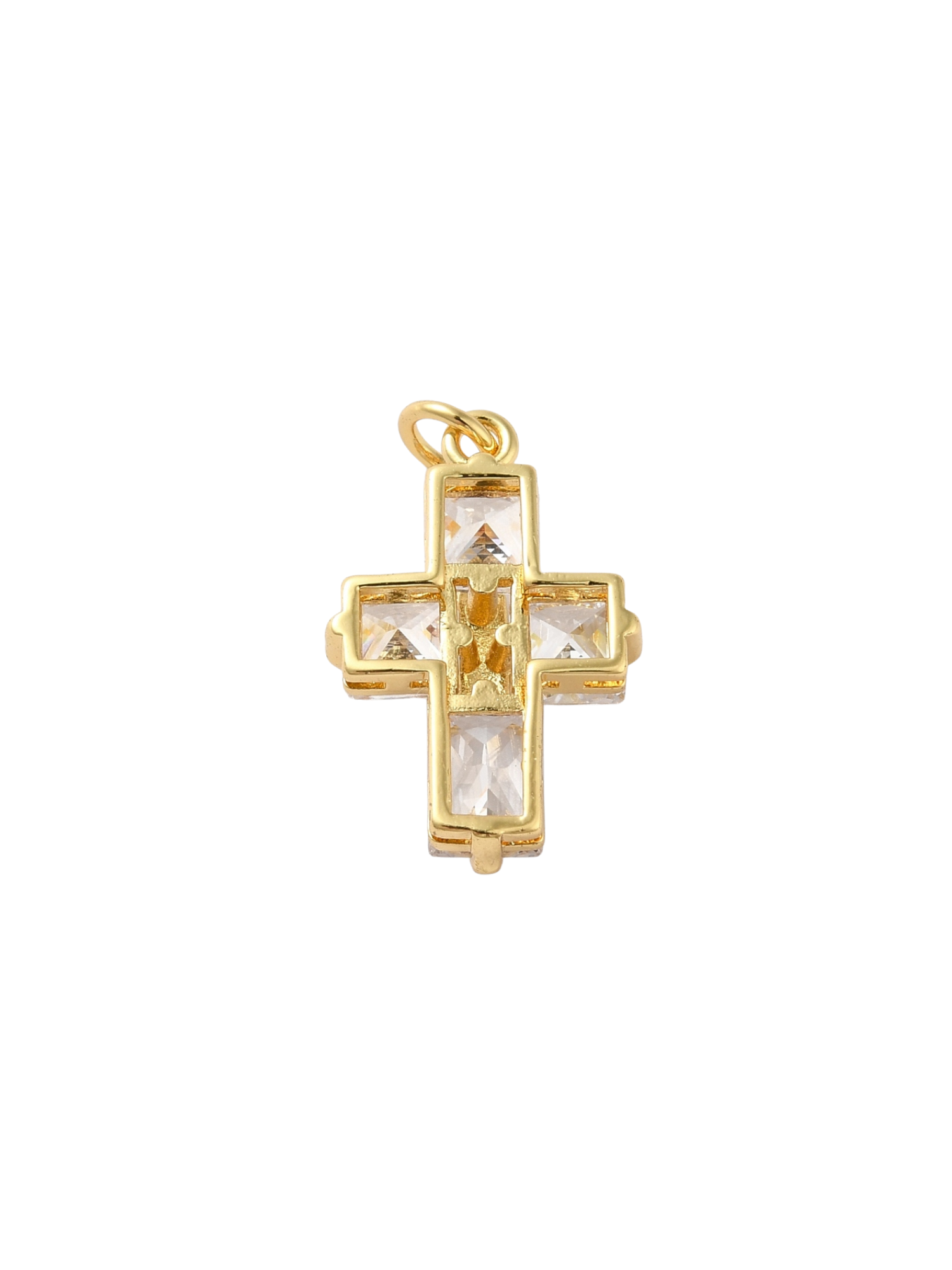 Back of the Gold Cubic Zirconia Cross Charm