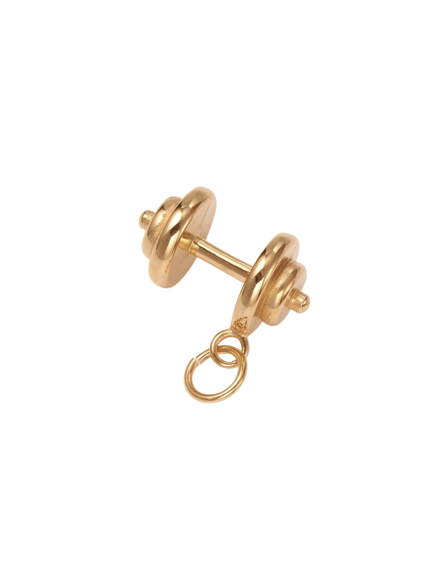 Front of the Gold Dumbbell Charm