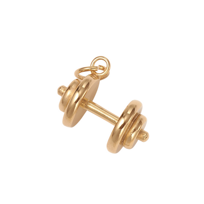 Front of the Gold Dumbbell Charm